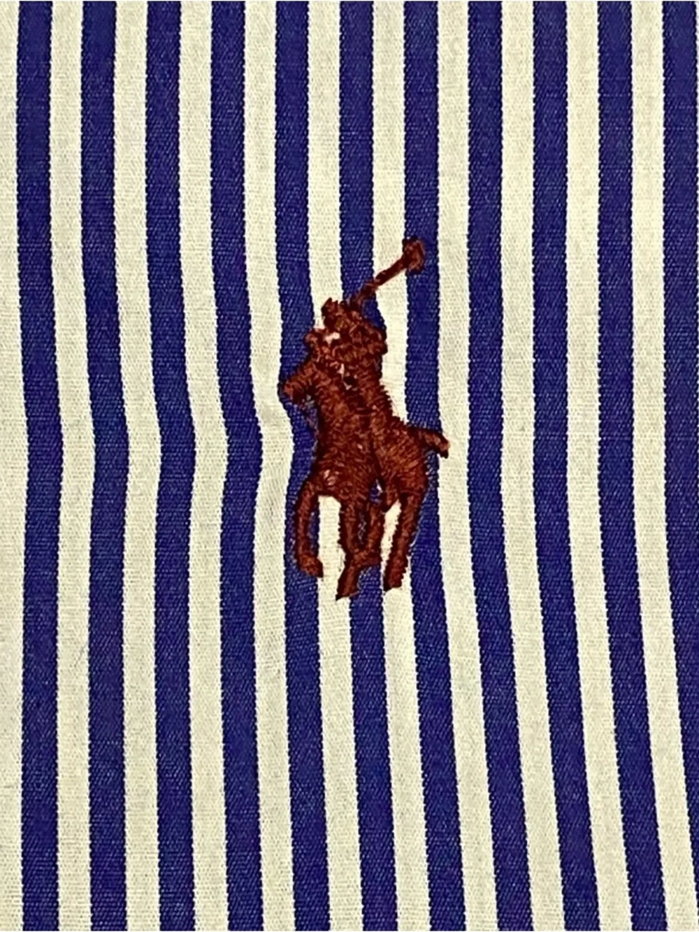 Ralph Lauren Striped Button Down Shirt Men Small Blue White Long Sleeve Preppy - Picture 5 of 10